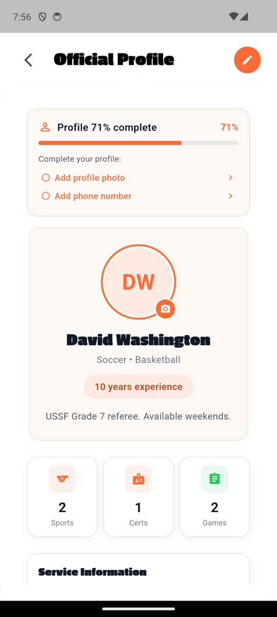 Official profile