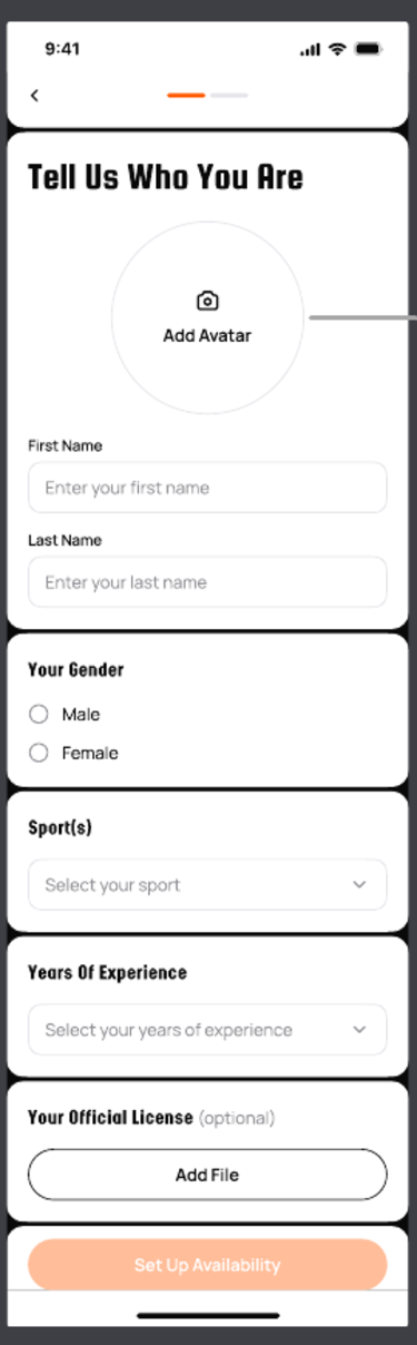 Figma profile setup empty